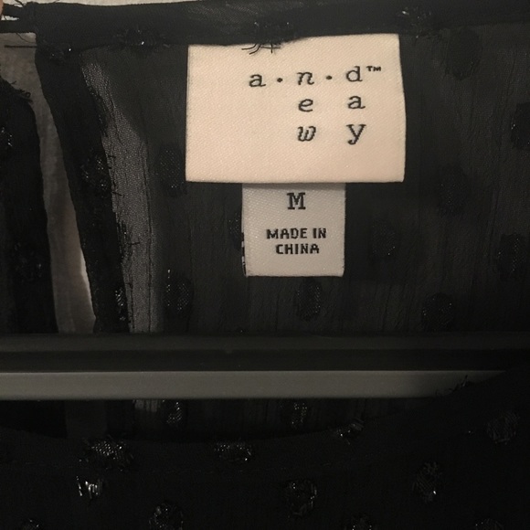 A. new. day sparkling sheer dot /bell sleeve tunic - Picture 5 of 5